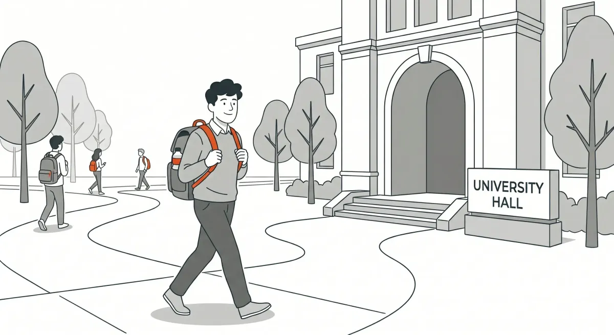 Student going to class illustration